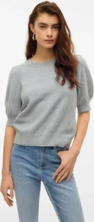 Vero Moda "VMDOFFY 2/4 O-NECK PULLOVER GA NOOS" mit kurzen Puffärmeln