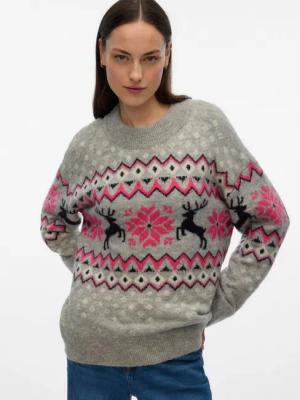 Vero Moda Weihnachtspullover VMSANTANORDIC LS O-NECK PULLOVER XMAS