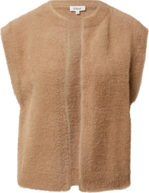 Verschlusslose Weste in flauschigem Garn