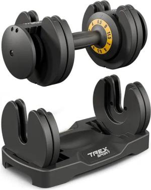 Verstellbare Gusseisenhantel für Training Trex Sport mit Drehsystem 2–11,5 kg
