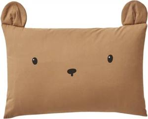 vertbaudet Bettwäsche Baby Kissenbezug GRÜNER WALD, Bärengesicht, Baumwolle