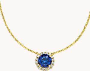 VEYNOU Halskette AVA aus 14 Karat Gelbgold und 1,0ct. Saphir und Diamanten