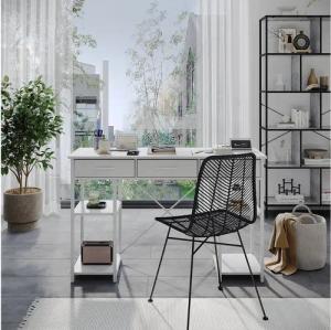 Vicco Schreibtisch Chino, Weiß, 120 x 78 cm mit 3 Schubladen (1-St)