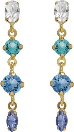 Victoria Cruz A4791-MDT Damen-Ohrhänger Lisbon Goldfarben Kaskade Blautöne