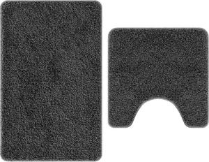 vidaXL Badematte Anti-Rutsch Badematten-Set 2 pcs Dunkelgrau PP, Höhe 0.2 mm, Polypropylen