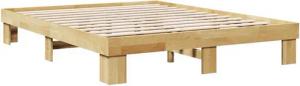 vidaXL Bett Massivholzbett ohne Matratze 140x200 cm Eichenholz