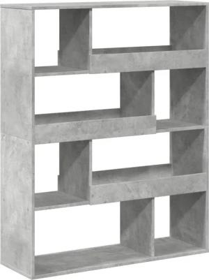 vidaXL Bücherregal Raumteiler Betongrau 100x33x125,5 cm Holzwerkstoff, 1-tlg.