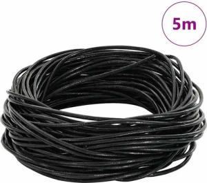 vidaXL Lederband Leder Schnur Schwarz Ø1 mm x 5 m Leder (1-tlg)