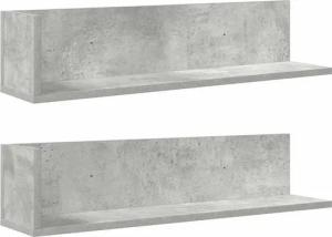 vidaXL Regal Wandregale 2 Stk. Betongrau 75x16,5x16,5 cm Holzwerkstoff, 1-tlg.