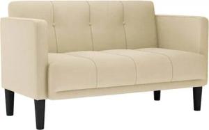 vidaXL Sofa Zweisitzer-Sofa Creme 111 cm Stoff, 1 Teile