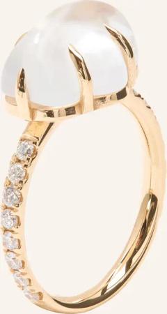 VIERI Ring WOLKE MILCHQUARZ BRILLANT PAVÉ