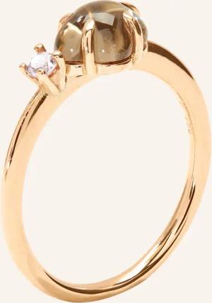 VIERI Ring WOLKE RAUCHQUARZ BRILLANT MITTELGROß