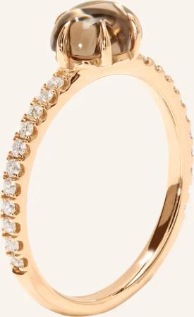 VIERI Ring WOLKE RAUCHQUARZ BRILLANT PAVÉ MITTELGROß