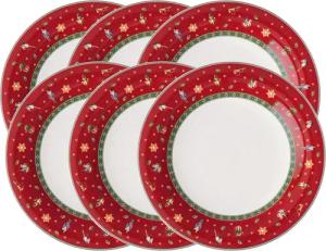 Villeroy & Boch Teller-Set Toy's Delight Specials Speiseteller rot 27cm Set6, Premium Porcelain