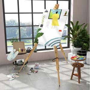 Vinsetto Staffelei Klappbare Feldstaffelei, Naturholz 93 x 84 x 183cm