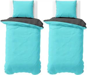 Visaggio Bettwäsche Mikrofaser Allergiker geeignet Doubleface Wendebettwäsche, Microfaser, 4 teilig, Modern Uni Doubleface Wendebettwäsche