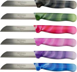 Visaggio Obstmesser Solingen Allzweckmesser Schälmesser Gemüsemesser Küchenmesser, Wellenschliff Solingen Messer, Marmor Optik, Edelstahl (rostfrei)