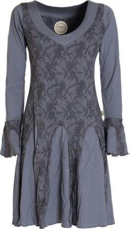 Vishes Jerseykleid Damen Langarm Longshirt-Kleid Sweatkleid Shirt-Kleid Tunika-Kleid Guru, Retro, Hippie Style