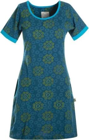 Vishes Jerseykleid Kurzarm Kleid Blumen Tunika Jerseykleid Baumwolle Tunika, Elfen, Hippie, Boho Style