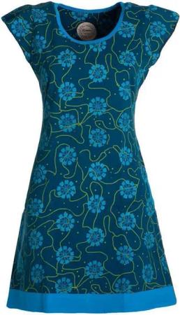 Vishes Tunikakleid Damen kurzarm Longshirt-Kleid Mini-Kleid Tunika-Kleid Shirt-Kleid Hippie, Retro Style