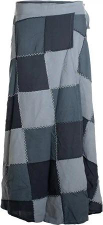 Vishes Wickelrock Langer Patchwork-Rock Wickel-Rock Wickel-Kleid Karos Ethno, Hippie, Boho, Gipsy Style