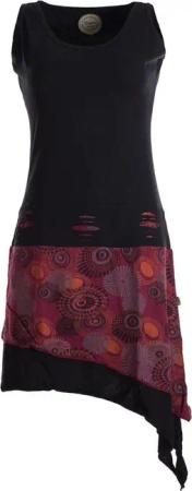 Vishes Zipfelkleid Ärmelloses asymmetrisches Lagenlook Zipfelkleid Hippie, Ethno, Elfen Style