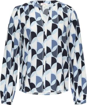 Viskose-Bluse mit Raffdetails und All-over-Print