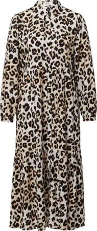 Viskose-Kleid in Midi-Länge mit Leo-Muster