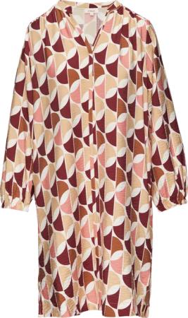 Viskose-Kleid mit All-over-Print und seitlichen Eingrifftaschen