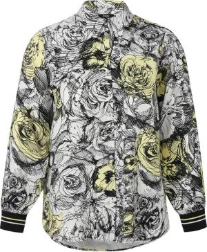 Viskosebluse mit Rippbündchen am Ärmel