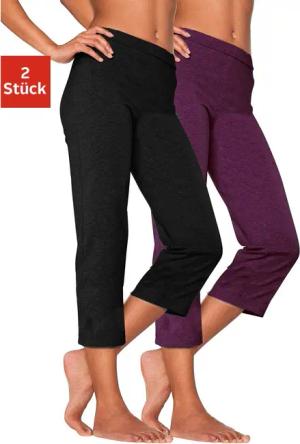 VIVANCE ACTIVE Caprihose Damen 1x schwarz, 1x beere Gr.44/46