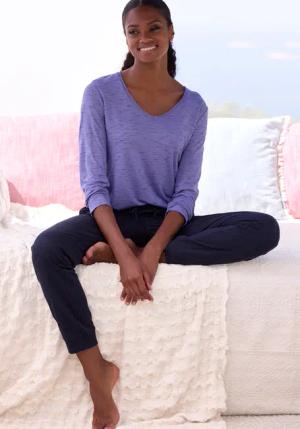 VIVANCE DREAMS Damen Pyjama lila-meliert Gr.48/50