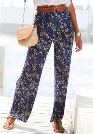 VIVANCE Jerseyhose Damen blau-rosé bedruckt Gr.38