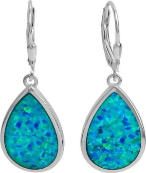 Vivance Paar Ohrhänger 925/- Sterling Silber synth. Opal blau