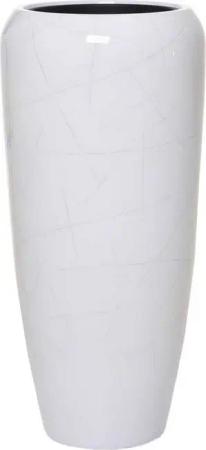 VIVANNO Bodenvase Fiberglas CAVITA Rund - Marmor Hochglanz Mit Muster (1 St), 34x34x75 cm