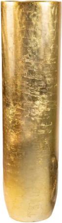 VIVANNO Bodenvase Fiberglas SOLERIO Rund - Blattgold Blattoptik Hochglanz (1 St), 33x33x120 cm