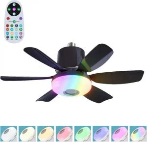 VIVIHEYDAY Deckenventilator mit LED Licht und Fernbedienung, Schlafzimmer Dimmbar Deckenventilator, Lampe, RGB LED Deckenleuchte mit Ventilator und Bluetooth Lautsprecher