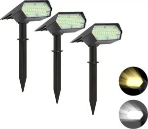 VIVIHEYDAY Strahler 1/2/4/6 Stück LED Solarleuchte, Solar Gartenleuchte Solarstrahler (Automatisch Ein/Aus, IP65 Wasserdicht, 2-St), LED Solarlampe, Warmweiß Kaltes Weiß