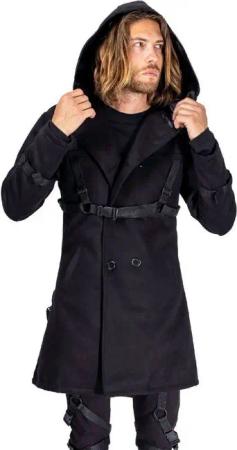 Vixxsin Kurzmantel Salem Jacke Gothic Goth Punk Harness Riemen