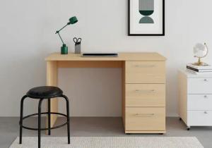 VOGL Möbelfabrik Schreibtisch Tobi, wahlweise mit 3 Schubkästen oder 1 Schubkasten/1 Tür, optional mit Tastaturauszug, Breite 115 cm