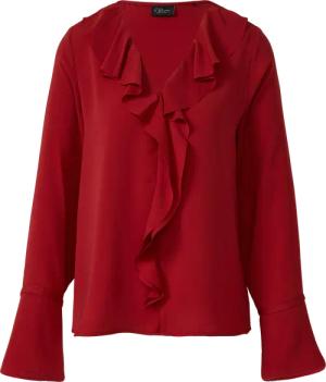 Volant-Bluse mit langen Ärmeln und Manschetten-Detail