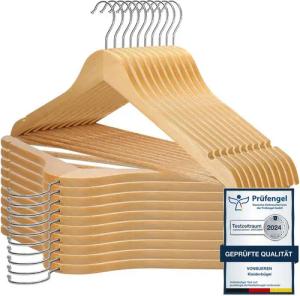 VonBueren Kleiderbügel VonBueren Kleiderbügel Holz, 44,5 x 22 cm je Bügel/Holzbügel, (20-tlg)