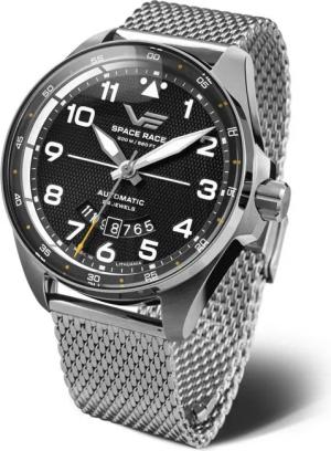 Vostok Europe Automatikuhr Space Race 325A745-B, 47 mm – Herrenuhr mit schwarzem Zifferblatt, & Milanaise-Edelstahlband