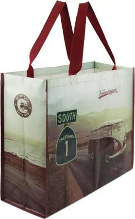 VW Collection by BRISA Einkaufsshopper Volkswagen Einkaufstasche mit T1 Bulli Bus Motiv, 26 l, Wiederverwendbare Tüte