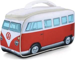 VW Collection by BRISA Lunchbox Volkswagen T1 Bulli Bus Brotdose, Polyester D600, PU beschichtet, (1-tlg), elegante Allzwecktasche in rot