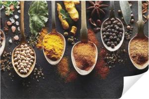 Wallarena Fototapete Küche Abwaschbar 250x60 Wandtapete Küchenrückwand Küchentapete, Glatt, Gewürze, Tapete inklusive Kleister Vliestapete Motivtapete