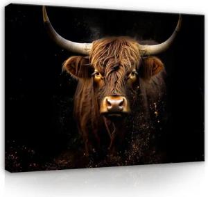 Wallarena Leinwandbild Kuh Schottisches Highland Cow Tiere Wandbild Wandbilder Modern, Tiere (Einteilig, 1 St), Leinwand Bilder Wohnzimmer Schlafzimmer Küche Wandbild Leinwandbilder