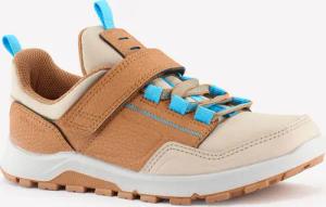 Wanderschuhe Kinder Gr. 28–34 niedrig Klettverschluss Wandern - NH500 braun/blau