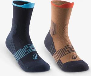 Wandersocken Kinder Gr.27–38 halbhoch Doppelpack - Hike 500 braun