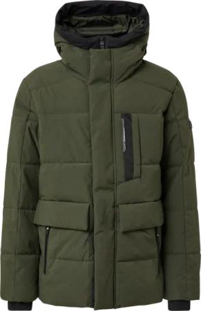 Wasserabweisender Puffer-Parka mit Kapuze und sportiven Details